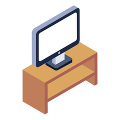 Poster - 
Editable isometric design of drawer table icon

