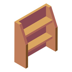 Poster - 
An isometric design icon of shelves almirah 

