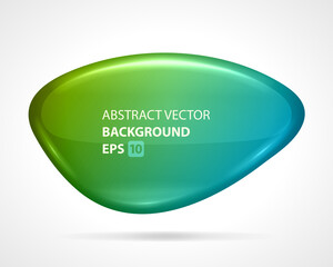 Wall Mural - Abstract glass plate vector template background. Green futuristic figure with shiny liquid surface.