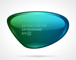 Wall Mural - Abstract liquid plate vector template background. Turquoise figure with futuristic green gradient surface.