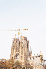 Wall Mural - Basilica of the Sagrada Familia in Barcelona, Spain. Tourism in Spain. Barcelona architecture.