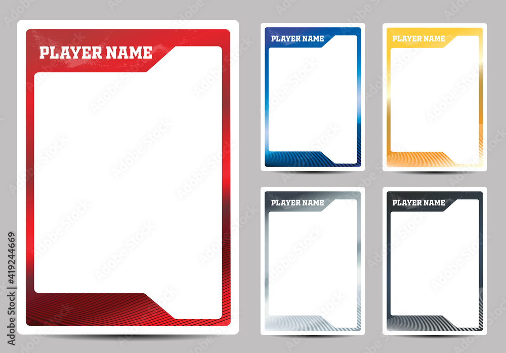 Hockey player card frame template design - obrazy, fototapety, plakaty 