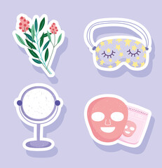 Sticker - set cosmetics care