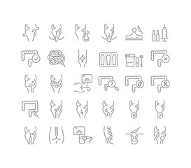 Wall Mural - set of linear icons of proctology