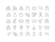 Set of linear icons of Wedding