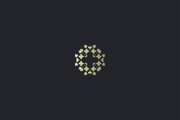 Abstract Gold Luxury Scandanavian Vintage Symbol on Dark Background Logo Template