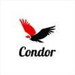 condor logo simple flying abstract  bird silhouette vector for business or animal graphic design template