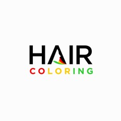 Poster - Hair coloring logo with lettering concept