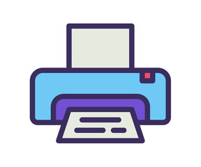 Wall Mural - printer office print single isolated icon with filled line style