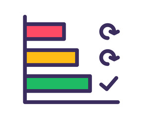 Wall Mural - horizontal bar progress single isolated icon with filled line style