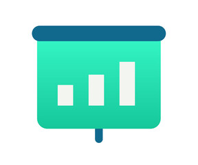Wall Mural - meeting presentation bar chart single isolated icon with gradient style