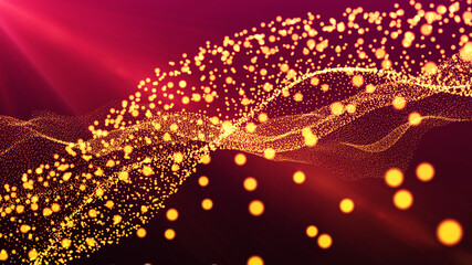 Wall Mural - Structural communication of data transmission. Futuristic hexagon illustration. Technology concept. 3D rendering.