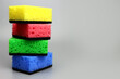 © Michael - stack of colored sponges for washing dishes or cleaning the house