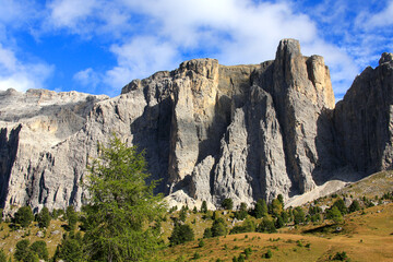 Sellagruppe Bergmassiv in den Südtiroler Alpen, Dolomiten, Italien, Europa