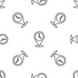 © vector_v - Grey line Location with clock icon isolated seamless pattern on white background. Vector.