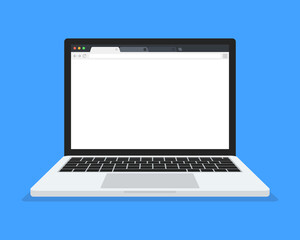 Wall Mural - browser mockup on laptop screen. vector illustration.