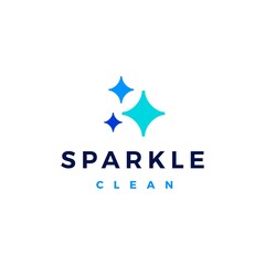 Wall Mural - sparkle clean bright shine logo vector icon illustration