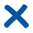 Handgezeichnetes Schließen-Icon in dunkelblau