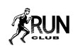 Run club. The running Man, logo, emblem. Vector illustration.