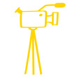Handgezeichnete Videokamera in gelb