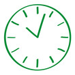 Handgezeichnete Uhr in grün