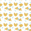 Seamless pattern with traditional Chinese fortune cookies. Design element, print, print on fabric, label.
