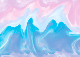 Wall Mural - abstract blue and pink background with waves