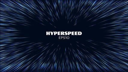 hyperspeed vector background. hyper speed hyperspace star travel. warp speed light futuristic backgr