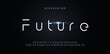© artyway - Futuristic font, alphabet of future for modern technology logo. Minimalist letters design for hud, digital space and ai element. Vector robot typography
