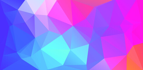 Wall Mural - Flat abstract multicolor geometric triangle banner for your design