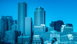 Futuristic style monotone photo of Blue Boston Financial District