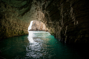 inside a gargano sea cave in Puglia