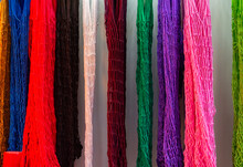 Row Of Colorful Nets Displayed On A Store