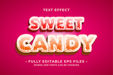 Wall Mural - colorful candy text effect 100% editable. Eps vector image