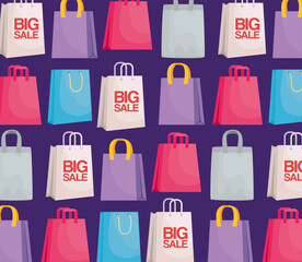 Sticker - shopping bags pattern set icons