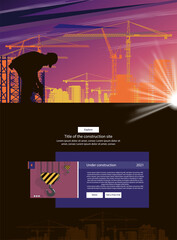 Poster - Home page of the web site of a construction company with a worker