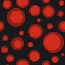 Seamless Wallpaper Background With Many Red Circles