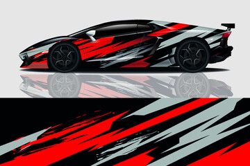 Wall Mural - Car wrap graphic racing abstract background for wrap and vinyl sticker