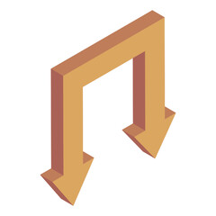 Poster - 
An icon of arrows in isometric style 

