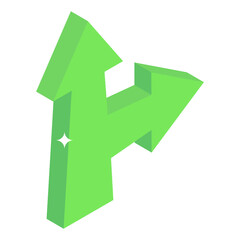 Sticker - 
An icon of arrows in isometric style 

