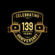 © JohnyBlack - 139 years anniversary celebration shield design template. Vector and illustration