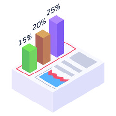 Canvas Print - 
Financial winging in isometric style editable vector 

