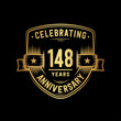 © JohnyBlack - 148 years anniversary celebration shield design template. Vector and illustration
