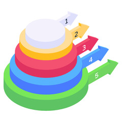 Poster - 
Icon of semi circle infographic in modern isometric design

