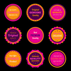 Colorful badges and labels set