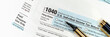 © Leonid - Form 1040 U.S. Individual Income Tax, Time of refund of tax. Wide banner