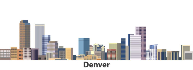 Fototapete - Denver vector city skyline