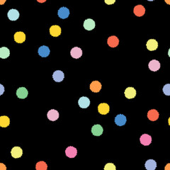 Wall Mural - seamless hand drawn pattern with colorful dots. vector brush strokes design elements. perfect for wa