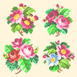 cross stitch set of flowers