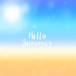 © DesignToonsy - Blurred Hello Summer background, beach and ocean
